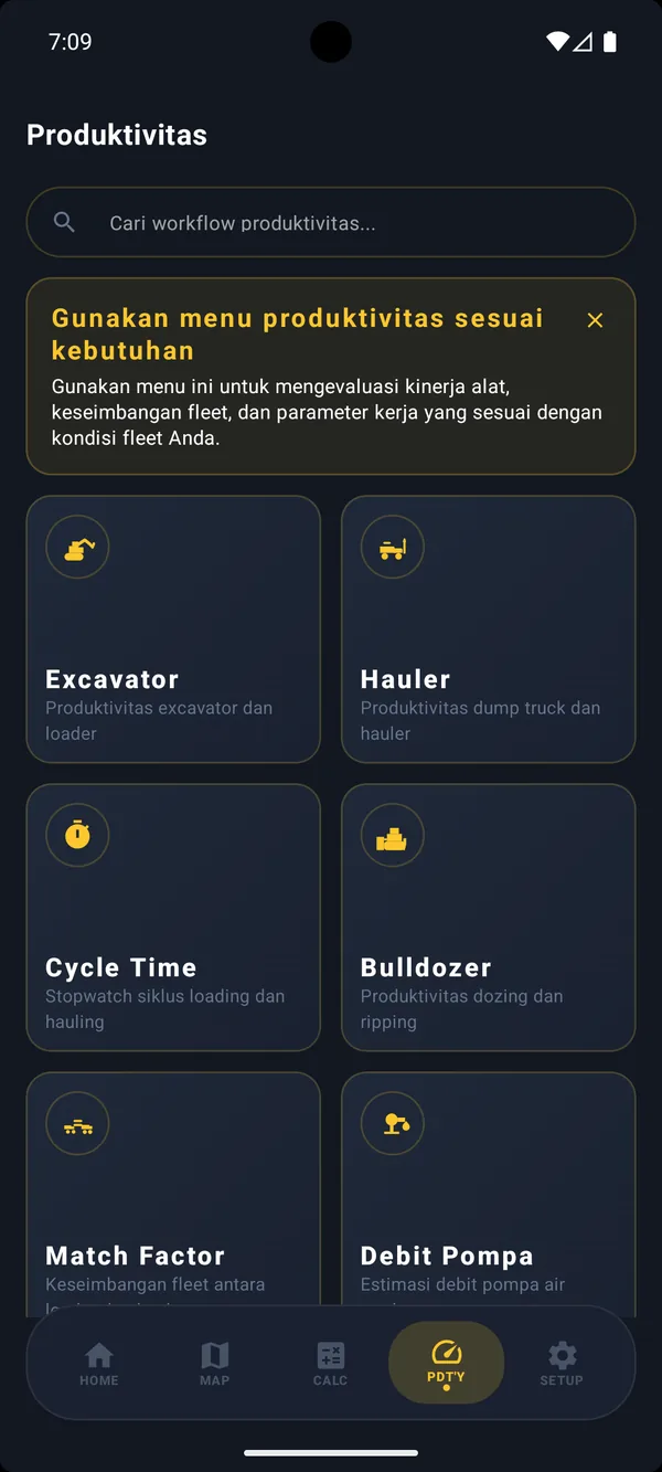 Menu produktivitas